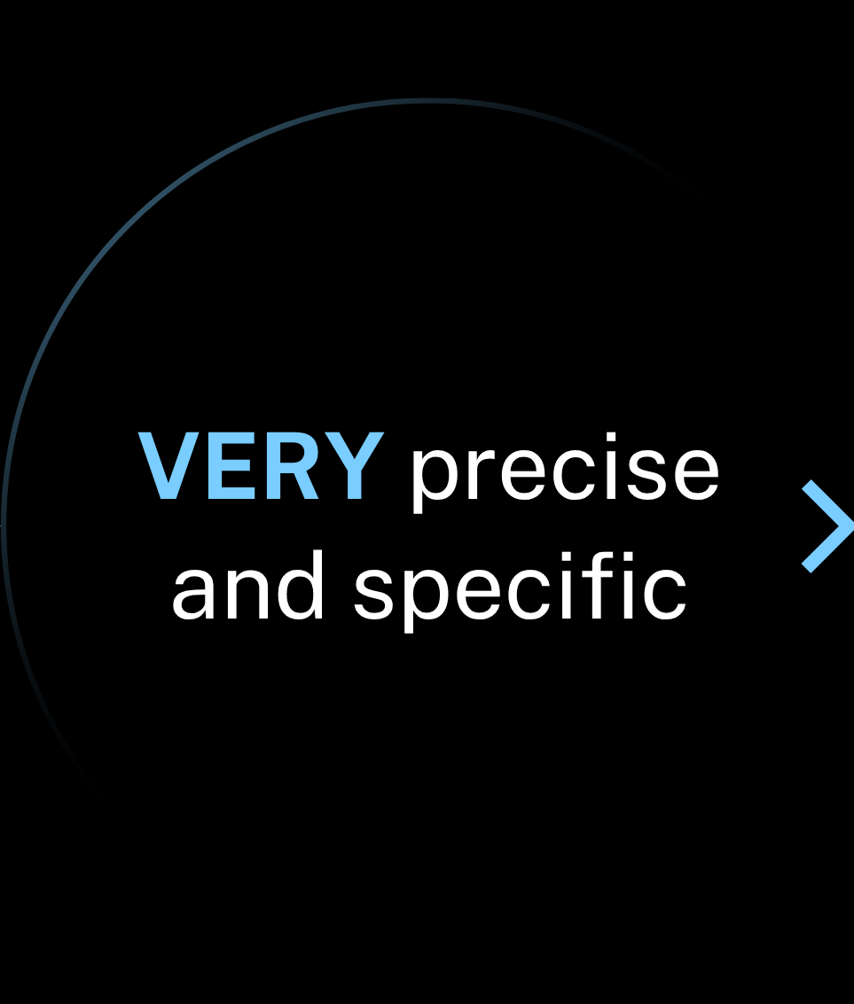 VERY precise and specific